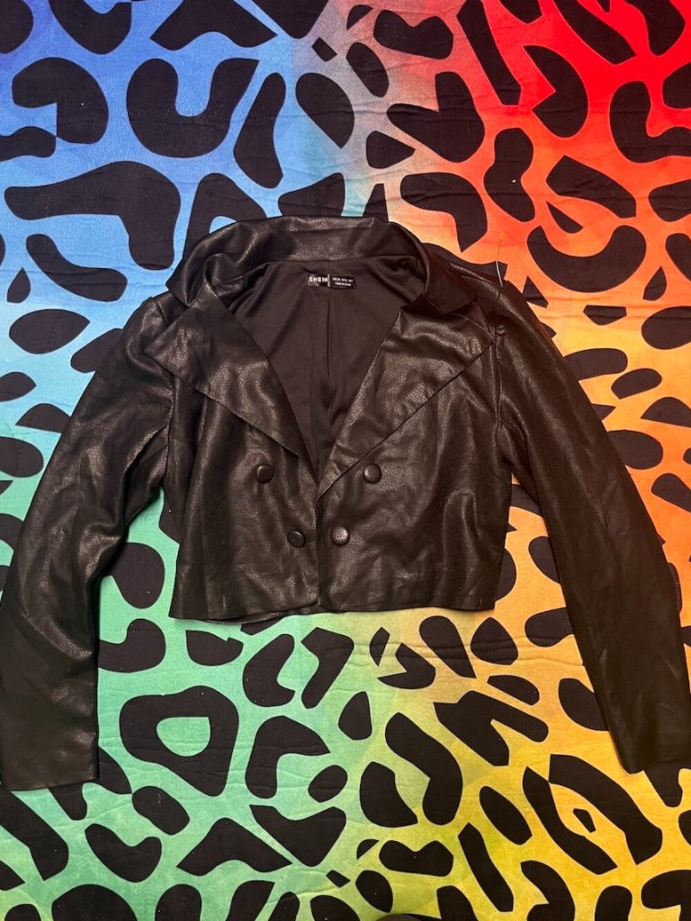 SHEIN BLACK LONG SLEEVE CROPPED BLAZER JACKET XS